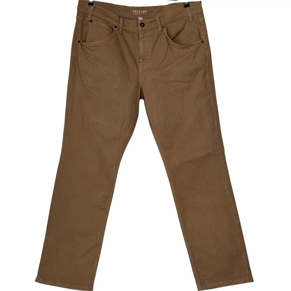 Tecovas Everyday Standard Jean 38x32 Tobacco Brown Tan Straight Leg  Men's